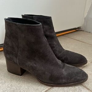 Rag‎ & Bone Wesley Gray Suede Ankle Boots Size 8 38 real leather bootie